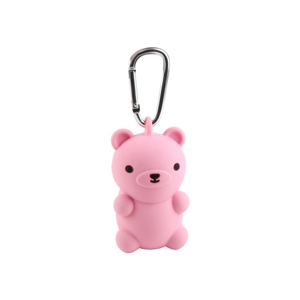 Porta Bolsas de Caca para Mascotas, Diseño de Oso Rosa, Ecológico, Duradero, de Silicona de Grado Alimenticio, para Acampar al Aire Libre - Product Image 1