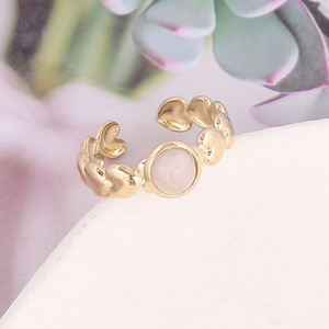 Europa y los Estados Unidos transfronterizos nueva piedra <span class=keywords><strong>natural</strong></span> anillo de acero inoxidable <span class=keywords><strong>metal</strong></span> geométrico señoras anillo moda INS joyería - Product Image 4