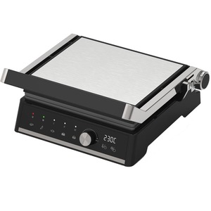 AIFA Plancha Eléctrica para Interiores, Parrilla de Prensa de Contacto Panini, 2 Rebanadas para Filete con Tiras Decorativas de Acero Inoxidable - Product Image 4