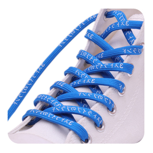 Lacets Weiou Lacets Katakana japonais imprimés sur mesure Conception plate double couche de 7mm de large pour baskets <span class=keywords><strong>NMD</strong></span> Commande en gros avec logo - Product Image 2