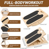Planche inclinée et planche d'équilibre en bois 2-en-1 |   Planche inclinable réglable pour étirements des mollets, cale pour squats, support de cheville