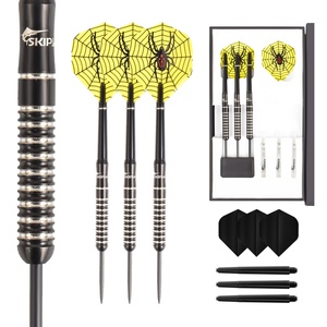 Promotion exceptionnelle : fléchettes robustes Lao Darts Skipjack en tungstène, fléchettes noires en gros pour les activités sportives de club et de ligue - Product Image 1