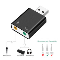 Carte son analogique stéréo 3.5MM Interface de pilote Usb Carte son audio externe 3.5mm