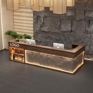 Mostrador de recepción de piedra <span class=keywords><strong>cultural</strong></span> para recepción, tienda de baño de pies, restaurante, <span class=keywords><strong>centro</strong></span> de preservación de la salud, barra de cajero personalizable - Product Image 2