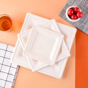 Assiettes carrées biodégradables de 6 pouces jetables pour pique-niques en plein air et traiteur de mariage - Product Image 4