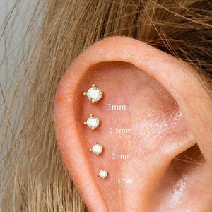 ROXI Boucle d'oreille tendance de haute qualité en argent avec zircon, à visser, pour cartilage, piercing d'oreille - Product Image 5