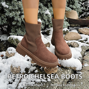 Botas Chelsea de Suela Gruesa de Goma para Mujer, Otoño/Invierno, Elegantes, Cómodas, Estilo Retro Británico, Botines - Product Image 2