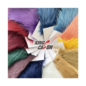 Kingcason, Прямая поставка с фабрики, 100%, полиэстер, роскошный Теплый длинный ворс, многоцветная ткань из искусственного меха льва для рождественской праздничной одежды - Product Image 1