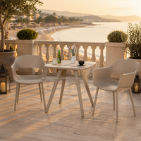 Ensemble de 3 pièces de mobilier de jardin en plastique moderne Joye Leisure pour terrasse, patio, hôtel, balcon, table et chaises de bistrot en PP