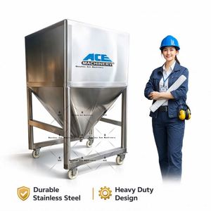 500L 1000L 2000L Sanitary Food Grade <b>Storage</b> Bin Stainless Steel Movable Powder <b>Storage</b> IBC Tank Container - Product Image 4