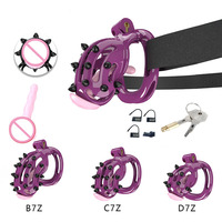 Cage de chasteté portable avec rivets souples Prise urétrale Cage à bite courte respirante Dispositif de chasteté masculine Serrure à pénis pour hommes