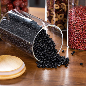 Frasco de Vidrio Borosilicato Cuadrado LK con Tapa de Bambú para Almacenar Frutas Secas y Granos en la Cocina, Transparente y Sellado - Product Image 5