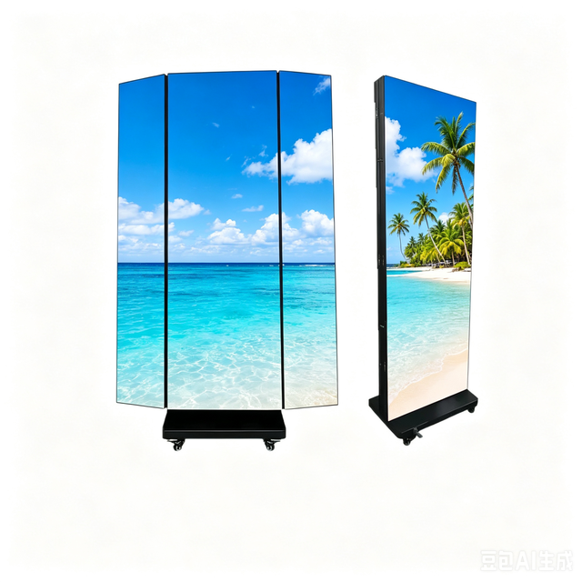 2026 New P1.53 P1.86 GOB COB LED Foldable Poster Screen 1920mm IP65 Animation Retail Store Movable Factory Supplier