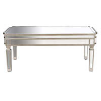 Table basse miroir en MDF 108x61x44 Argent