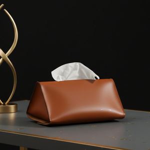Pu Rectangle Holder Elegant Leather Facial Paper Dispenser Tissue Box Cover for <b>Car</b> <b>Table</b> - Product Image 5