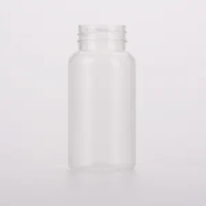 PET plastica 100ml 120ml 150ml superficie smerigliata rosso trasparente medicina imballaggio pillola polvere capsula bottiglia con CRC/tappo a vite