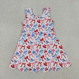 GSD3809 rts Venta al por mayor Nuevo conjunto de vestido con lazos coloridos de estilo boutique para niñas, vestido de yoga para niñas pequeñas - Product Image 1