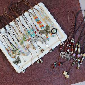 Chaîne longue en laine tissée à la main, style ethnique chinois, collection féminine, best-seller du Little Red Book, céramique de Jingdezhen - Product Image 2