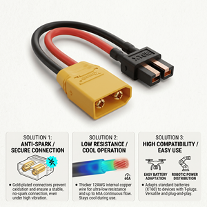 XT60 Female ke XT90 Male Kabel Silikon Harness Daya Elektronik 12AWG Perakitan Kabel XT Konektor Arus Tinggi - Product Image 2
