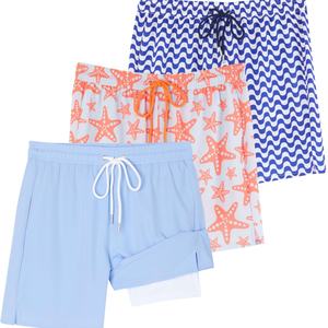 กางเกงว่ายน้ำชายแบบ 2 in 1 ขนาด 7 นิ้ว พร้อมซับในแบบรัดรูป แห้งเร็ว ชุดว่ายน้ำชายหาด แบบ 3 มิติ สั่งทำได้ มีตัวอย่างฟรี - Product Image 1