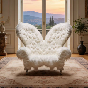 Fauteuil club moelleux à dossier haut en laine, confortable et doux, pour salon, décoration intérieure et <span class=keywords><strong>boutique</strong></span> - Product Image 2