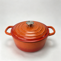 Ensemble de casseroles en fonte émaillée 3 pièces, compatible four, comprenant une poêle, des marmites à soupe et à bouillon, pour cuisinières à induction et à gaz