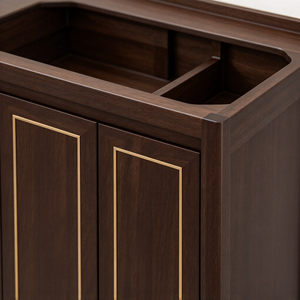 Mueble de Baño Independiente de Madera Sólida con Acabado en Nogal Oscuro Vintage - Product Image 6