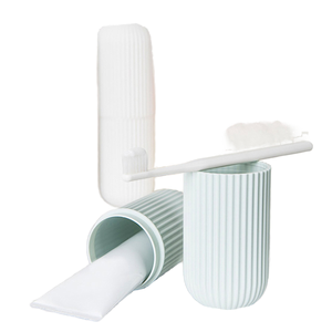 NingDa W452 Portaspazzolino in Plastica a Due Pezzi Ecologico e Contenitore Portaoggetti <span class=keywords><strong>per</strong></span> Viaggi, Set da <span class=keywords><strong>Bagno</strong></span> e Casa - Product Image 1