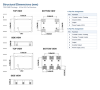 EVX7 SMD 7050 Osilator Kristal XO 5-320MHz LVCMOS LVDS LVPECL Low Jitter untuk Instrumen Presisi