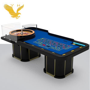 Juego de mesa de ruleta de Casino de lujo YH, mesa de póquer de 2 cilindros cero, mesa de rueda de ruleta profesional con luz Led - Product Image 3