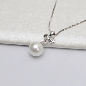 Colgante de Plata S925 con Trébol de la Suerte, Tendencia en Joyería Femenina, con Bandeja Vacía Personalizable para Perlas, Accesorios DIY Semi-Vacíos - Product Image 2