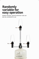 Support de lampe à gaz BLACKDEER pour camping extérieur, adaptateur trois-en-un, support de lampe de réchaud à gaz de type séparé avec tige d'extension