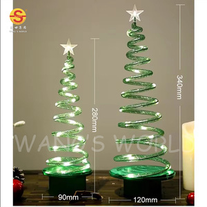 Sáng Tạo LED Xoắn Ốc Cây Giáng Sinh Nén Xoay Cây Giáng Sinh Máy Tính Để Bàn Trang Trí Trang Trí - Product Image 6
