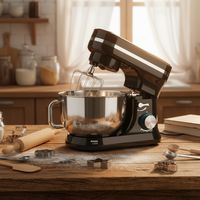Batteur sur socle/de table de 1500 W, capacité de 5 L, avec 7 vitesses pour pétrir la pâte, battre les œufs et faire des nouilles, robot culinaire