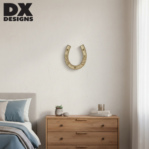 Décoration murale DX Designs « Good Luck » en forme de fer à cheval, finition laiton, porte-bonheur, art mural pour la maison et l'entrée - Product Image 6
