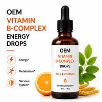 OEM Complexe B Actif Complet en Gouttes Liquides – Toutes les 8 Vitamines B Biodisponibles pour l'Énergie Quotidienne, le Métabolisme et le Bien-être Cellulaire