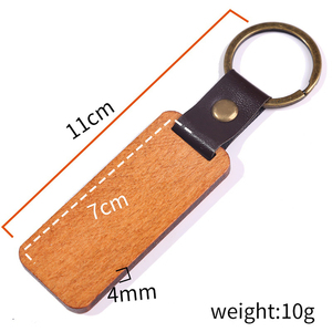 Bán buôn khắc laser tự làm Tên Logo phụ kiện bằng gỗ trống Móc Chìa Khóa tag Keyring tùy chỉnh da khuyến mại gỗ Keychain - Product Image 6