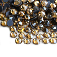 Cristaux de haute qualité à 16 facettes, 8 grands et 8 petits, avec fond en caoutchouc, strass thermocollants
