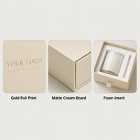 Scatola Regalo con Cassetto per Candele in Lamina d'Oro, Stampa Personalizzata, Rigida, Scorrevole, Robusta, Riciclabile, Premium, Vendita all'Ingrosso Diretta dalla Fabbrica, Confezione Piatta