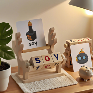 Juegos de letras de madera 3D para Dropshipping y Shopify, tarjetas didácticas de deletreo, juguetes Montessori de aprendizaje para bebés - Product Image 2