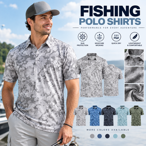 Camisetas Polo de Pesca y Pesca Deportiva con Estampado de Camuflaje, Protección Solar UPF 50+, Secado Rápido, Absorción de Humedad, Ligeras, para Exteriores, Fabricante de Ropa Deportiva Personalizada - Product Image 1