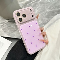 Étui en acrylique de style Ins, color-block, à pois, pour 17 Pro Max 16 15 14 Plus, coque de protection antichoc