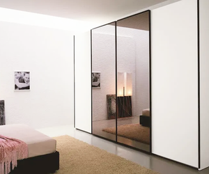 SANTOPOVA Modern Sliding Mirror Wardrobe Set with Solid Wood Doors 3 in 1 Modular Bedroom Cupboard - Product Image 3