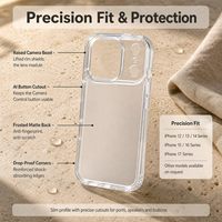 Coque arrière transparente anti-traces de doigts avec pare-chocs en TPU PC et protection d'objectif surélevée pour iPhone 17 Pro Max