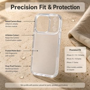 Cover Posteriore Trasparente Anti-Impronta con Bordo in TPU PC e Protezione Lente Rialzata per iPhone 17 <span class=keywords><strong>Pro</strong></span> <span class=keywords><strong>Max</strong></span> - Product Image 5