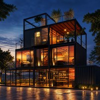 Hôtel mobile multi-unités en conteneurs à structure en acier préfabriquée pour complexe commercial