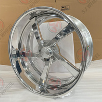 Ruedas Personalizadas de Aluminio 6061-T6 Monobloque de 2 Piezas, 26 y 24 Pulgadas, Diseño Cóncavo, Forjadas para Camiones, 5x114.3, 5x120, 5x127, Color Cromo