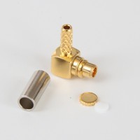 Connecteur coaxial RF MMCX mâle à angle droit pour câble RG178 RG174 RG316 RG58, type à sertir