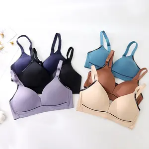 Non Steel Ring Breathable Quick Dry Smooth Back Closure Ladies Solid Daily T-shirt Bra