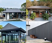 Panneau sandwich métallique isolant avec âme en PU, motif Grande Muraille, pour toiture de villa et mur de clôture de jardin